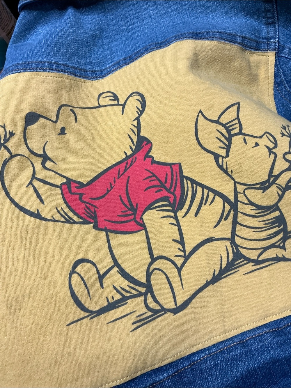 Disney Winnie the Pooh Upcycled Stretch Denim Girl’s Jacket - Picture 3 of 7